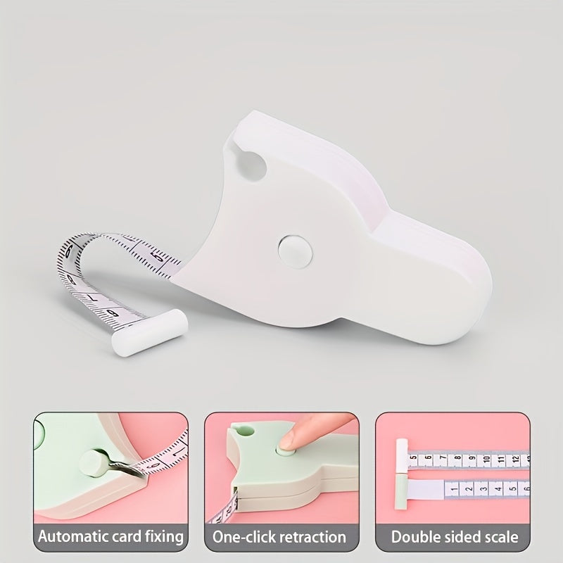 Self-Tightening Body Measuring Tape White PVC Blade Lock for Waist Hip Arm Head