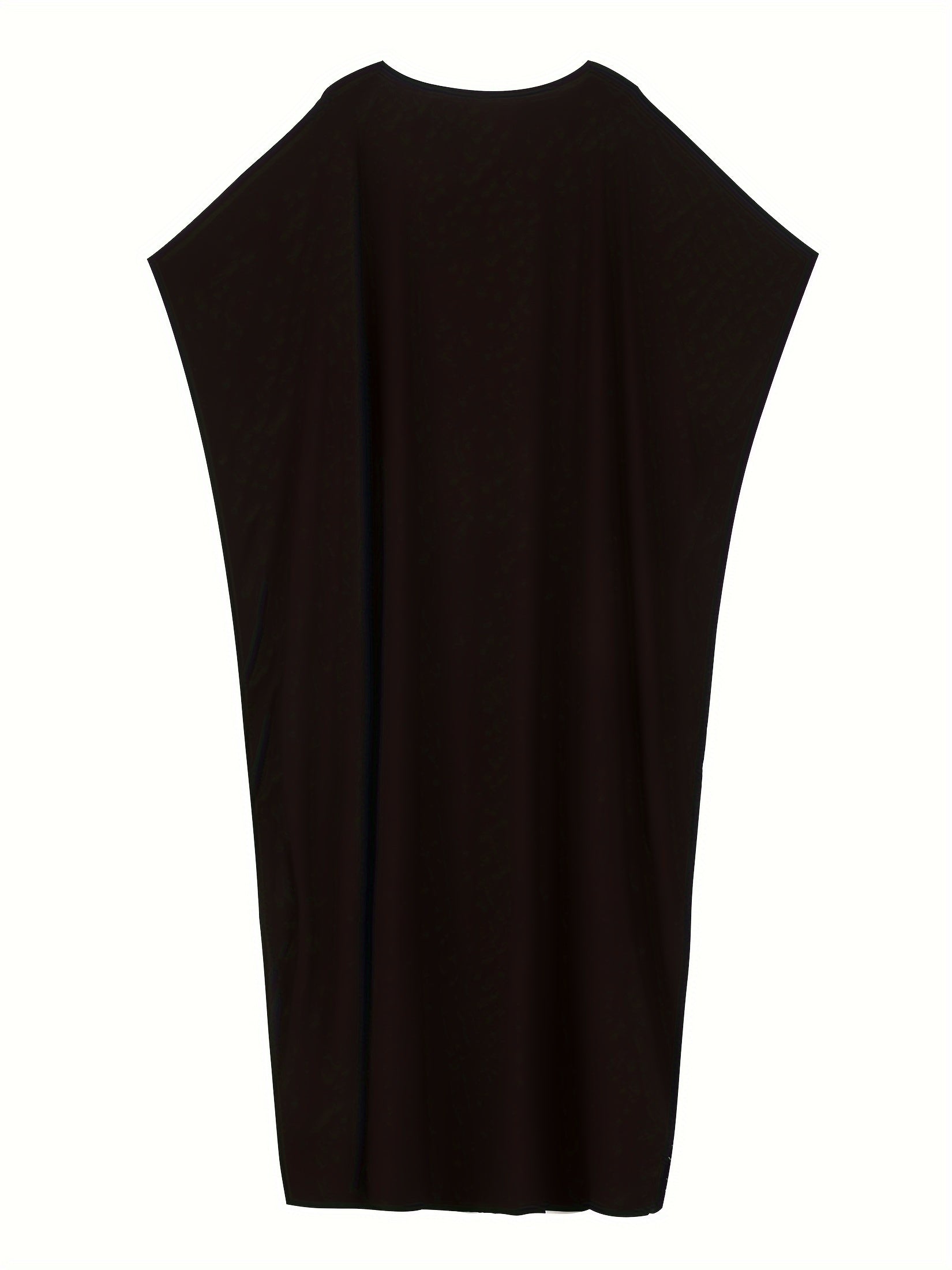 Women's Colorful Embroidered Bat-Sleeve Beach Cover-Up Dress