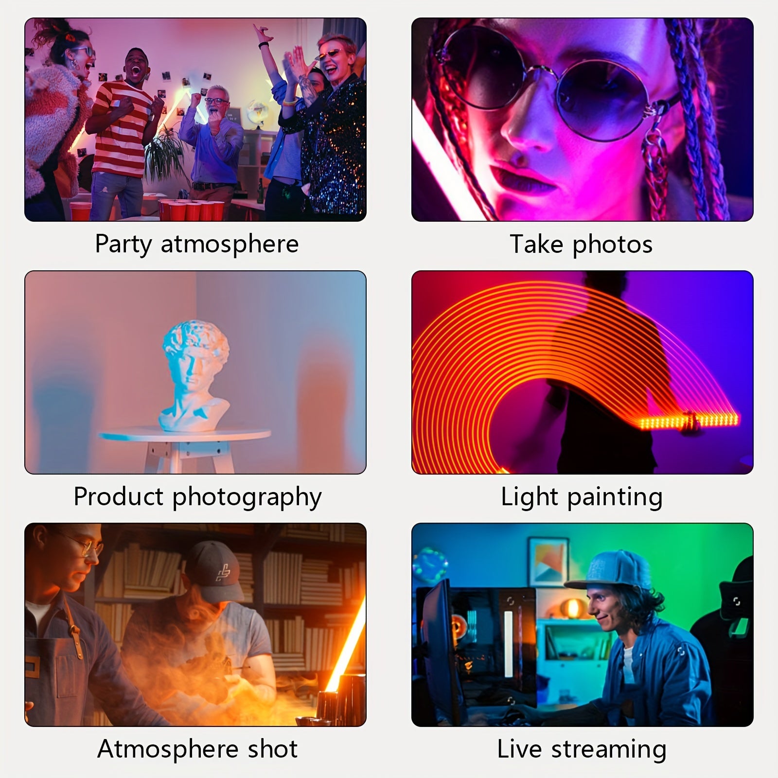 Party RGB LED Light Stick with Adjustable Color Temperature Fill Light for Photography and Video