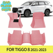 Car Floor Mats Set for SUV PU Leather Easy to Clean Durable Black