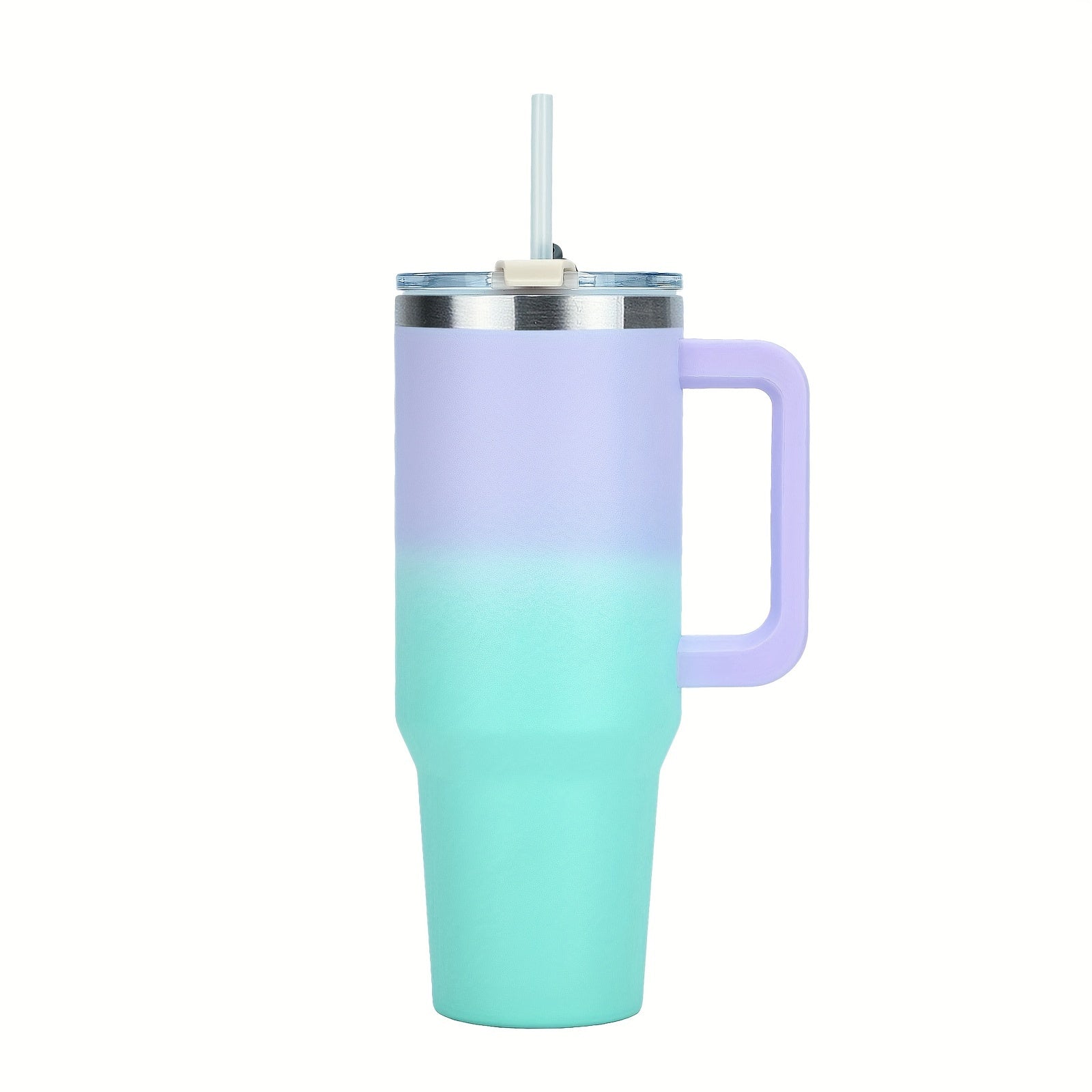 Taza de viaje de acero inoxidable de 30oz con asa y pajilla para bebidas calientes y frías
