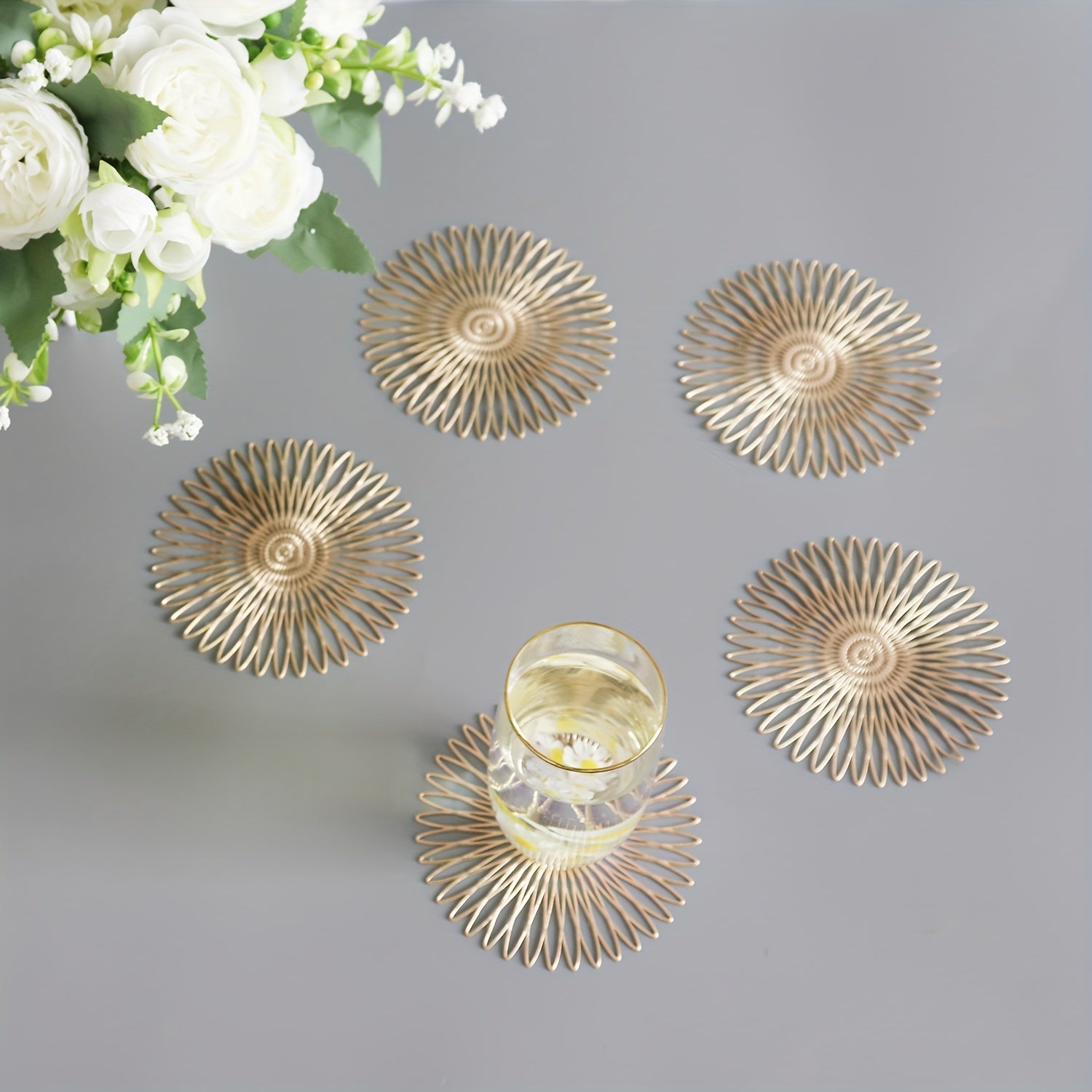 6 ta PVC 5 dyuymli bo'sh ko'za to'plami, ish stoli himoyasi uchun, sirpanmaydigan, issiqqa chidamli, uy bezaklari.