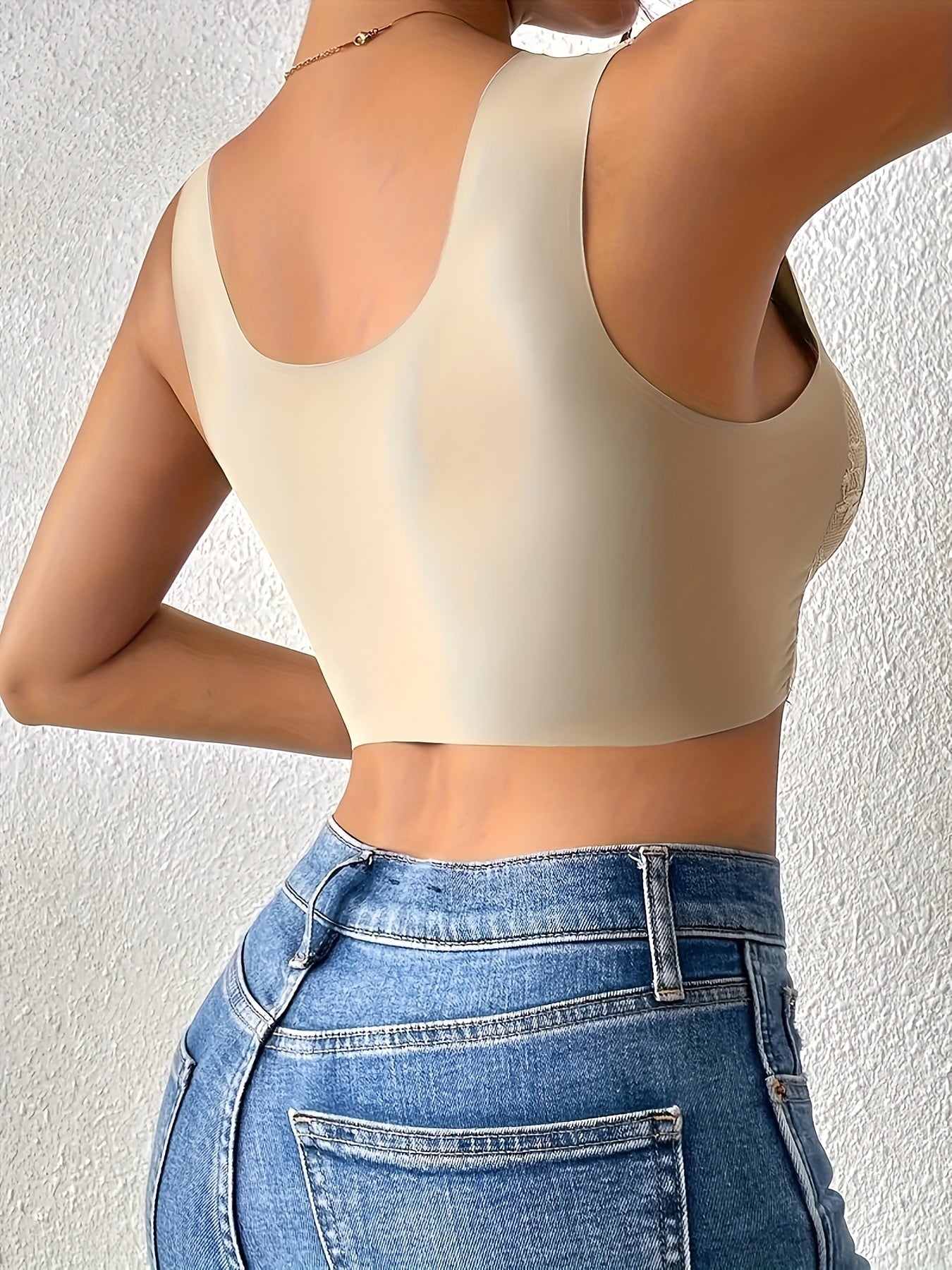 Women's Floral Lace Mesh Bralette Full Cover Tank Bra for Comfort Breathability