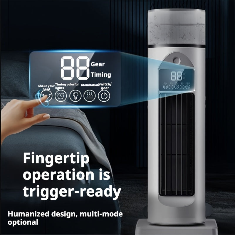 Portable Desktop Air Conditioner Fan with Mist Cooling 6 Speed Swing Timer Office Bedroom Outdoor