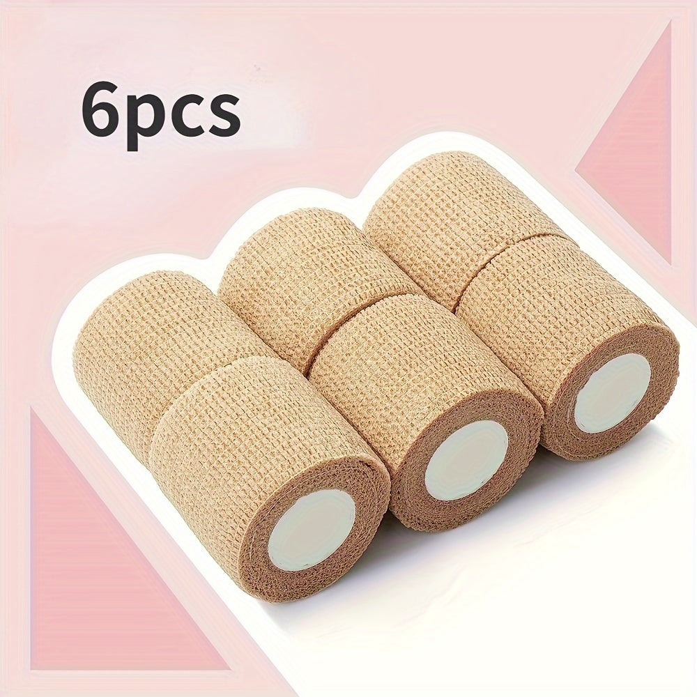 Set of 6 Self-Adhesive Elastic Bandages for Sports Medical Injury Support