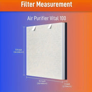 Set of 2 Air Purifier Filters for H13 HEPA, Activated Carbon, Long-Lasting