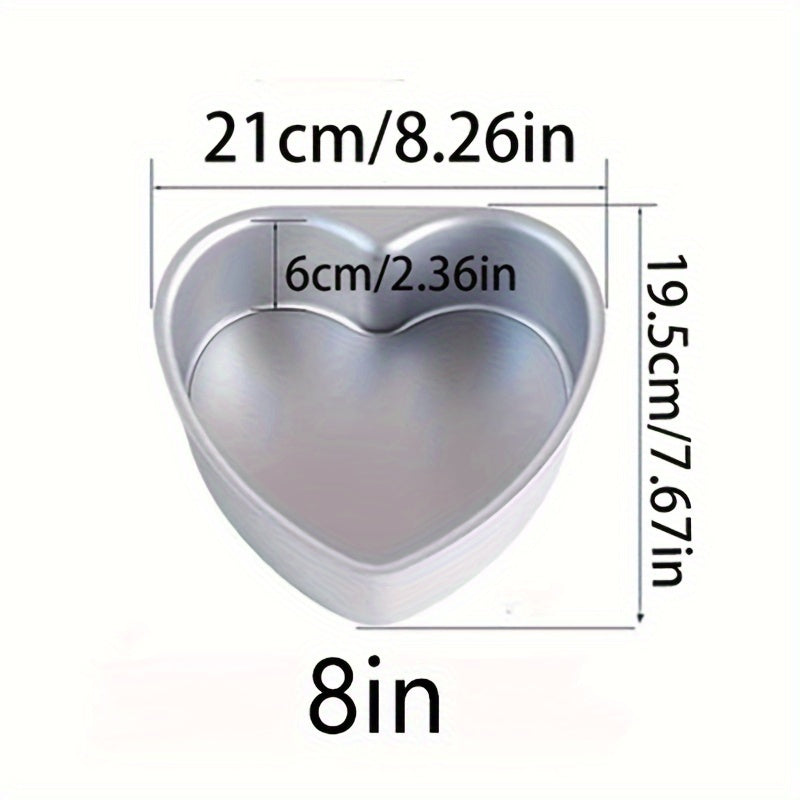 Heart-Shaped Non-Stick Aluminum Cake Mold Removable Bottom 7.62cm-25.4cm