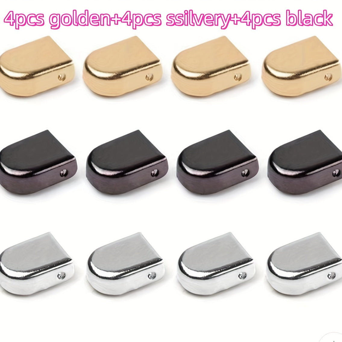 12 Pack Metal Shoe Clips No-Tie for Men and Women Durable Solid Color