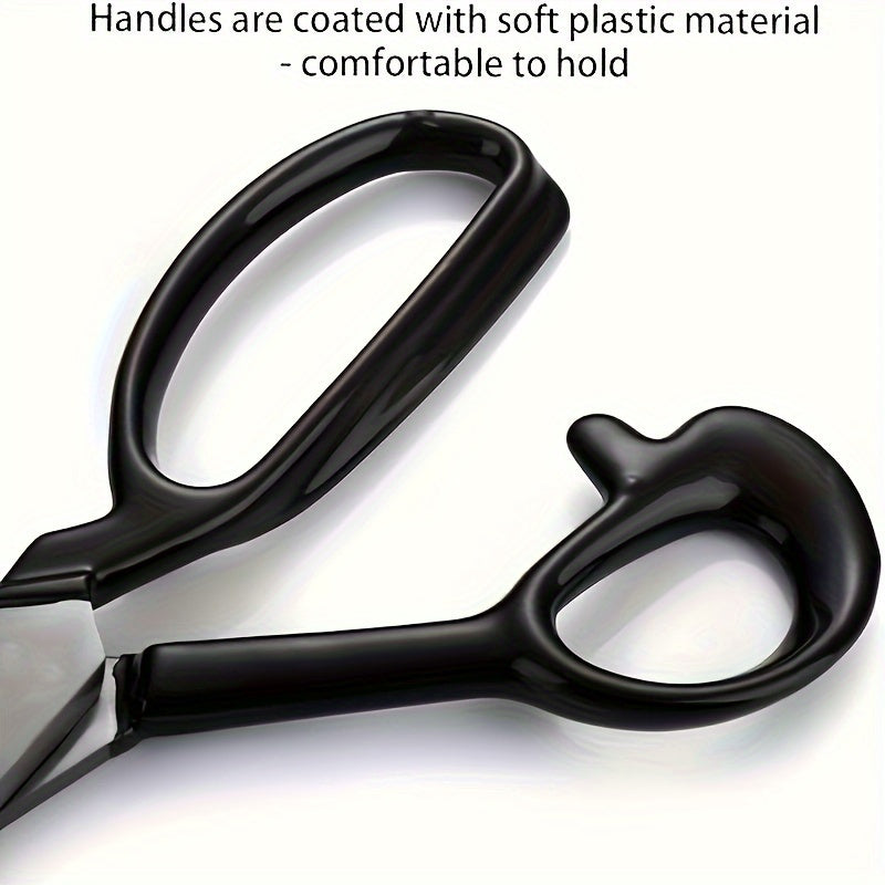 High Carbon Steel Tailor's Scissors for Fabric Cutting Right-Handed Ergonomic Black Handles