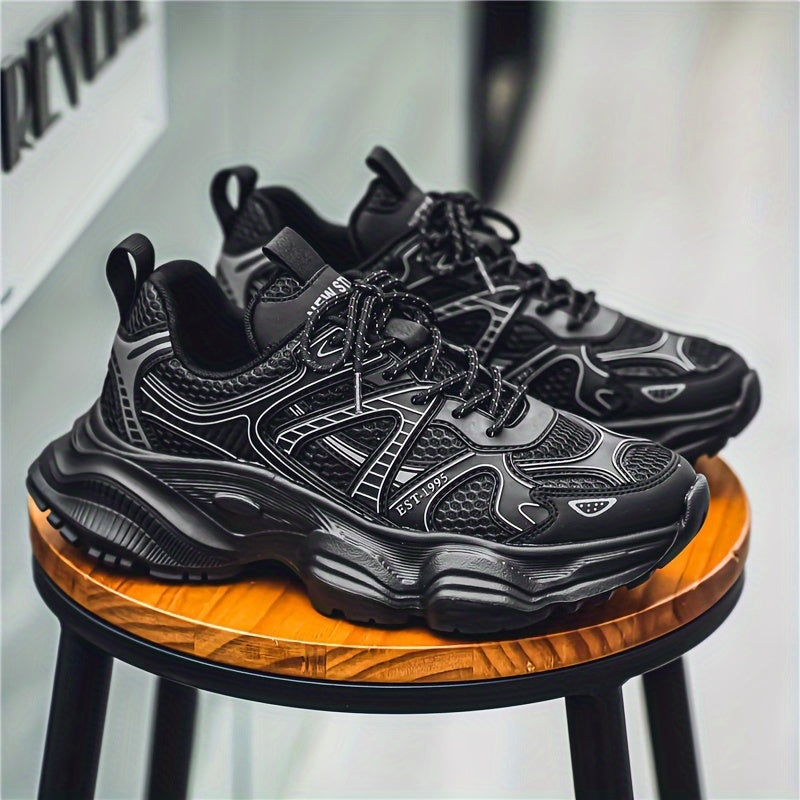 Men's Athletic Sneakers Low Top Thick Sole Casual Running Hiking Shoes for All Seasons