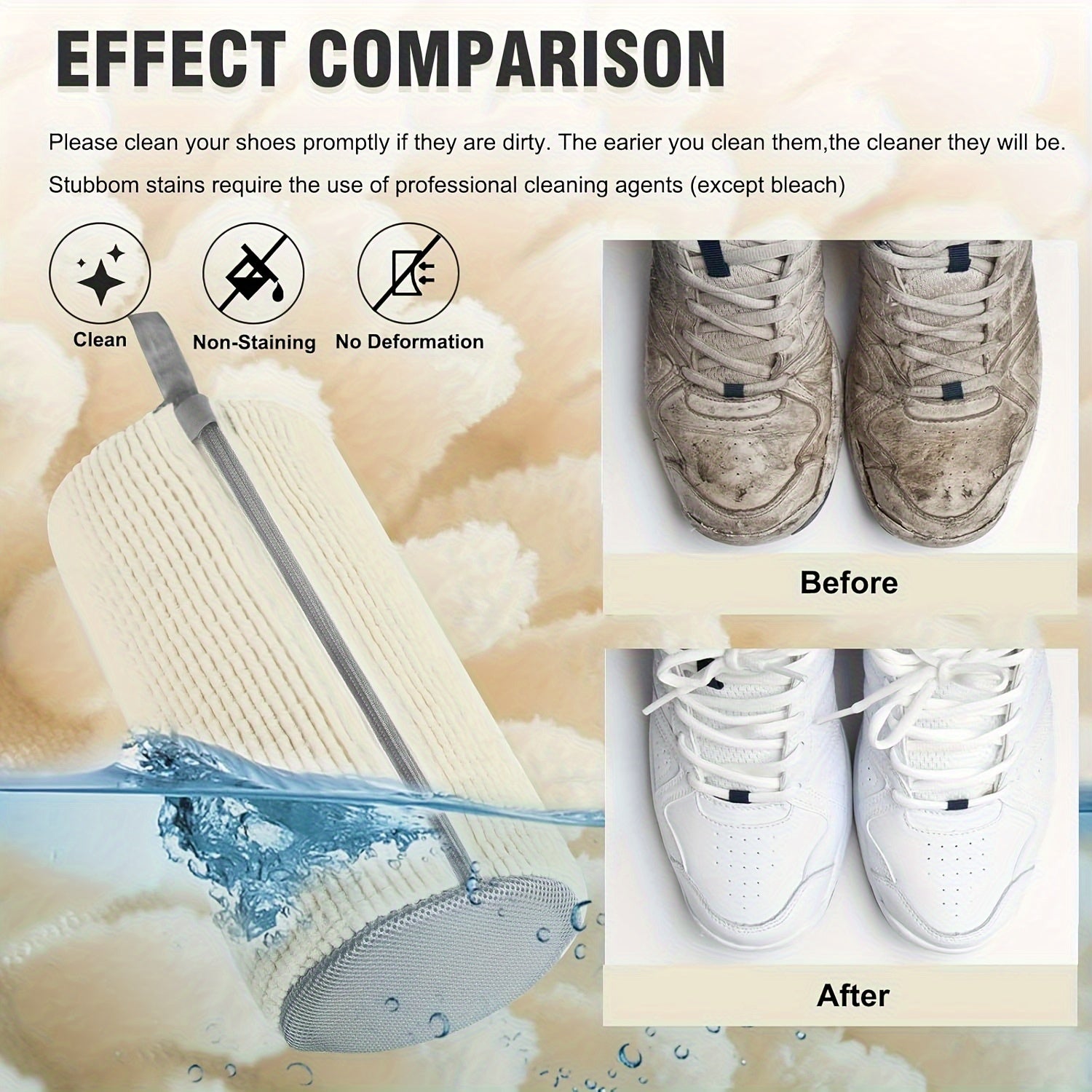 Unisex Reusable Shoe Washing Bag for Sports and Tennis Shoes White