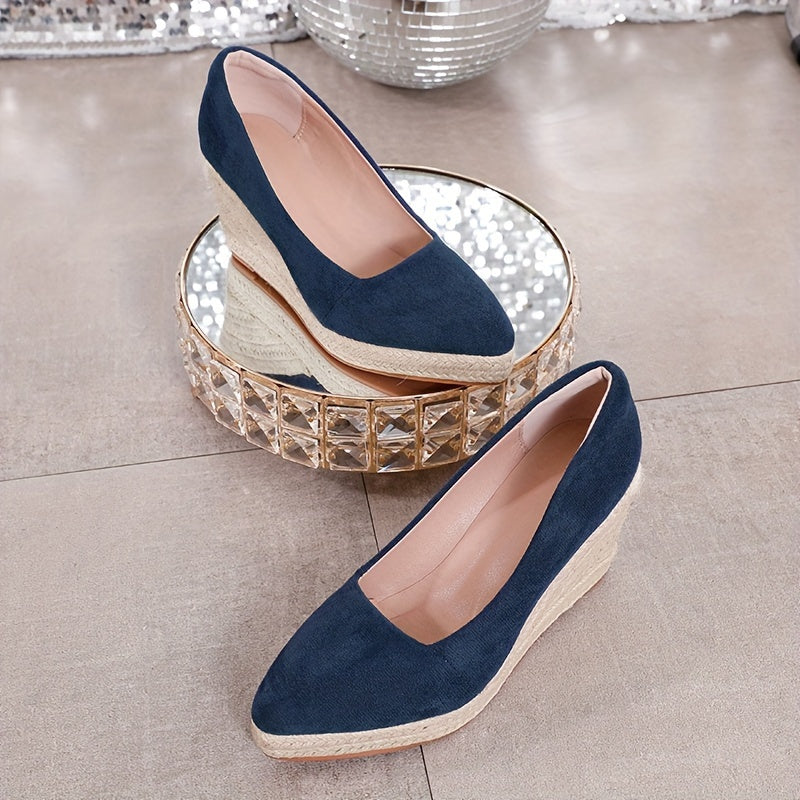 Women's Straw Weave Single Strap Sandals Casual Thick Sole Shoes
