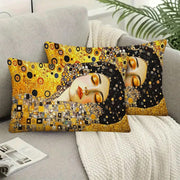 Set of 2 Gustav Klimt Kiss Abstract Oil Painting Pillow Covers 50.8x30.48cm for Sofa Bedroom Decor