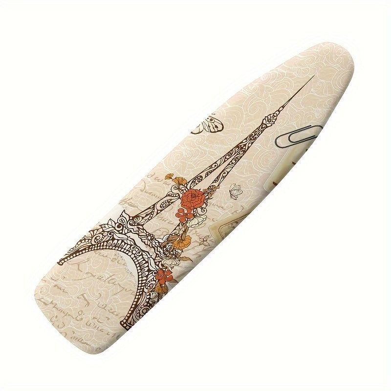 Elegant Eiffel Tower Print Ironing Board Cover 38x137 cm Stain-Resistant Padding