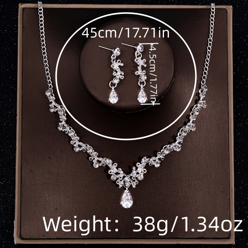 3 ta kumush kristalli to'y zargarlik buyumlari, taqilgan taqinchoqlar, taqinchoqlar, tiara, soch aksessuarlari to'plami