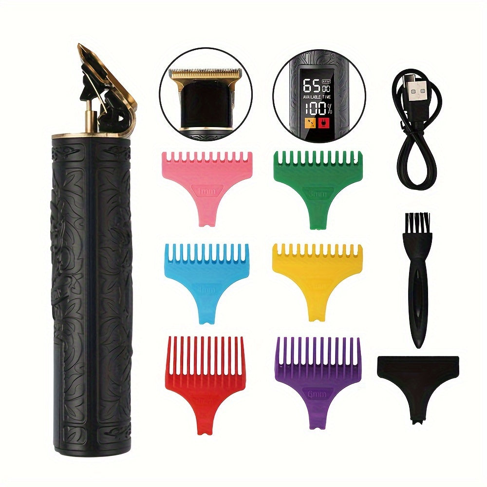 Zaryadlanadigan T-shaklidagi pichoq soch kesgichlari, USB zaryadlash, uyda ishlatiladigan simsiz trimmer.