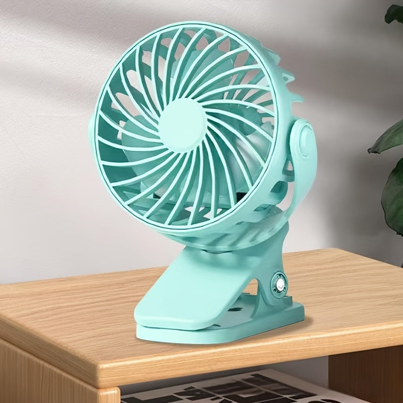 Mini USB Rechargeable Clip-On Desk Fan with 360 Degree Rotation for RV Dorm Student