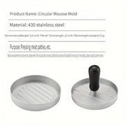 Aluminum Burger Patty Press with Handle for BBQ Grill Non-Stick Heavy-Duty