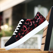 Men's Canvas Sneakers Low Top Lace-Up Skateboard Shoes Breathable Lightweight Durable All-Season
