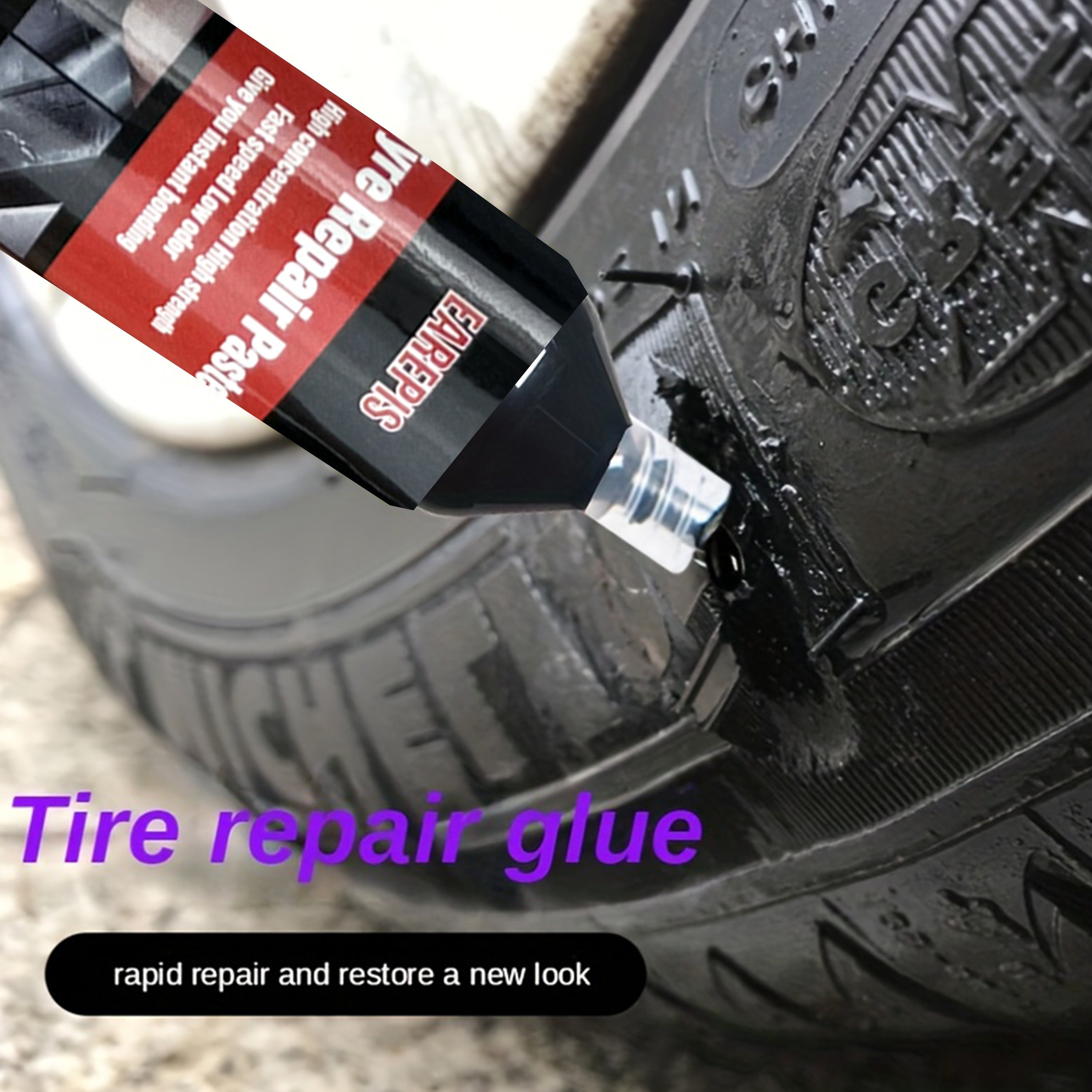 Клей для ремонта автомобильных шин, прочный резиновый наполнитель, герметик для трещин и царапин, 1 шт.