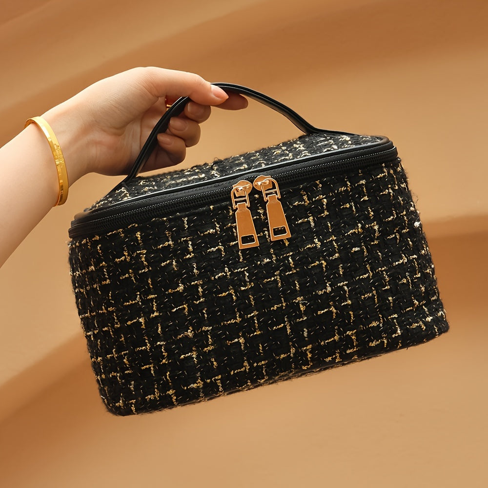 Waterproof Large Cosmetic Bag with Zipper Closure for Travel and Home Use