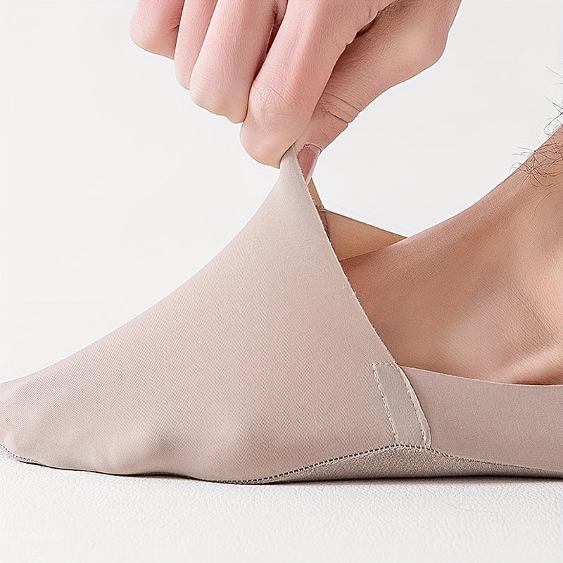 Men's Black No-Show Socks Breathable Polyester Spandex Non-Slip Summer