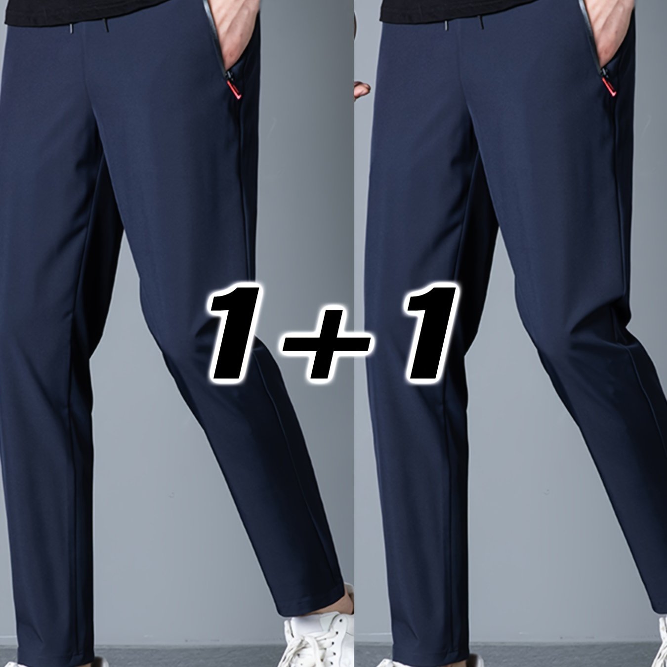 Men's Casual Pants Lightweight Breathable Quick Dry Sports Pants Set of Two