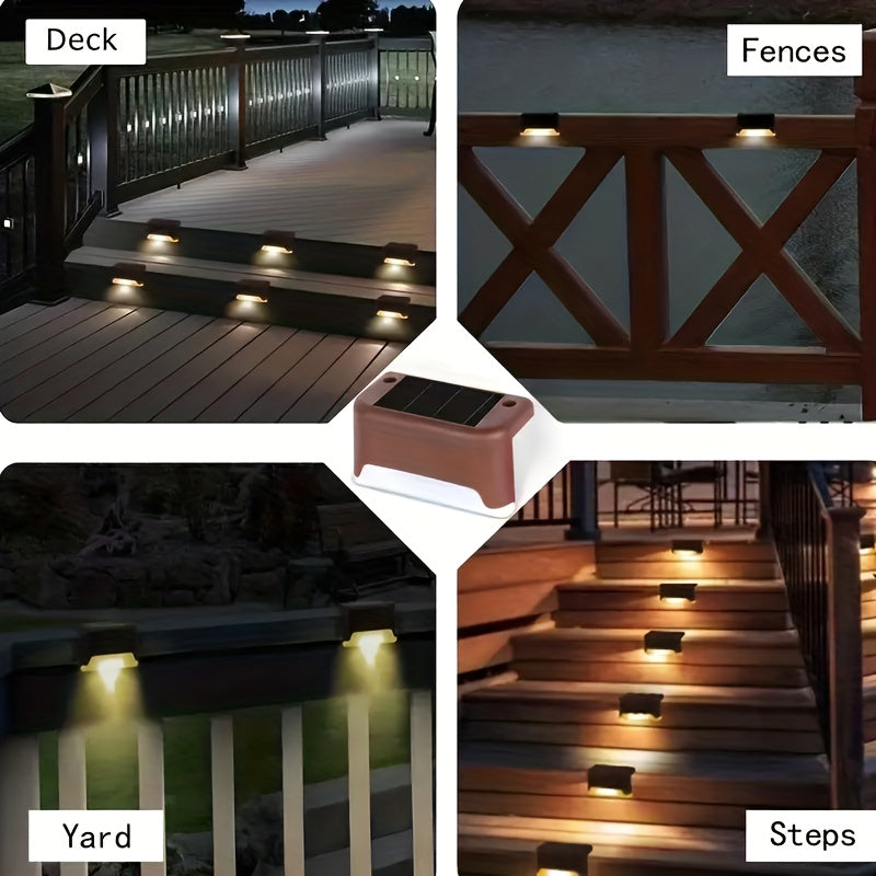 Pack de 8 luces solares para exteriores para escaleras, cercas, patios, jardines y caminos, impermeables