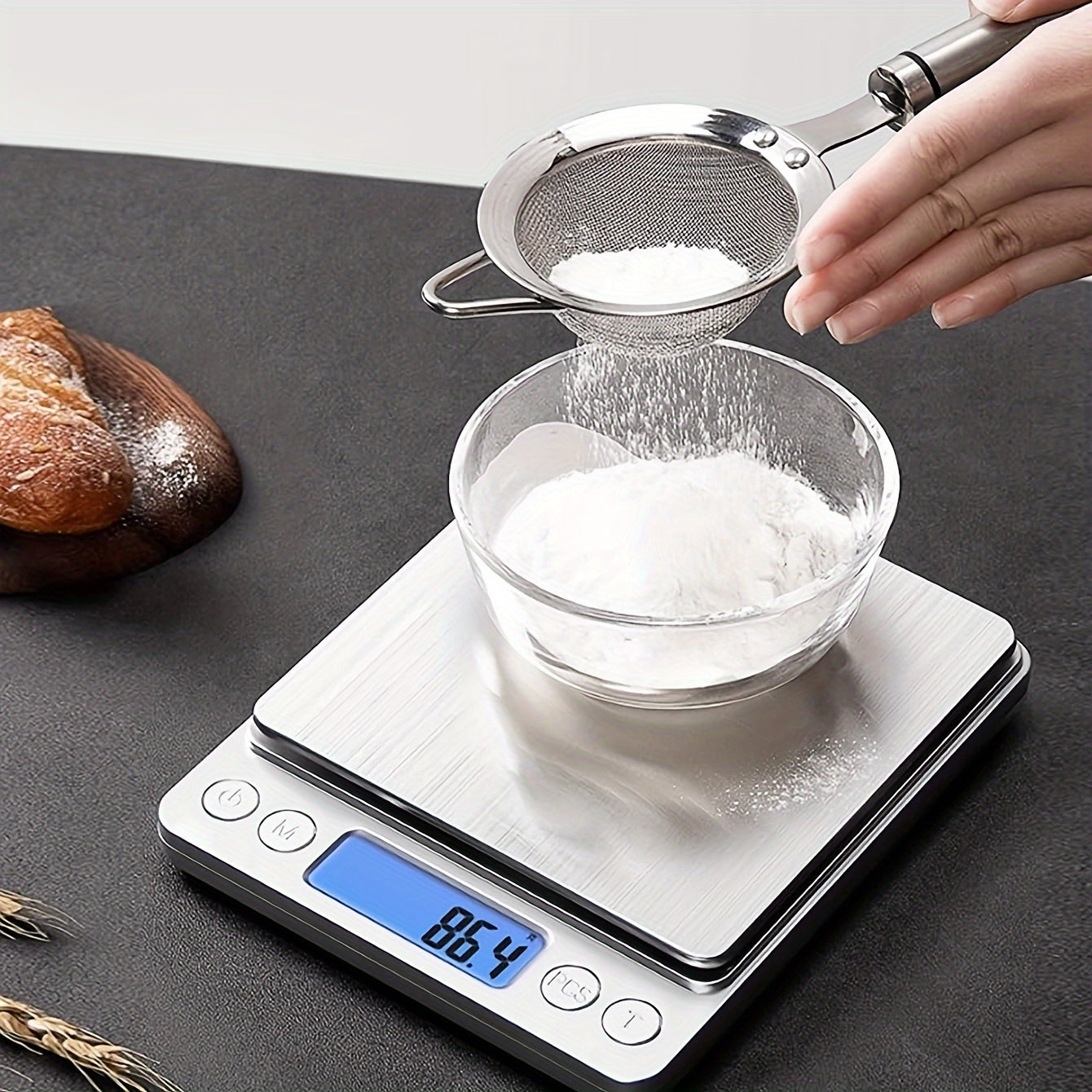 Digital Food Scale 0.1g/3000g with LCD Display, Units Conversion for Cooking and Dieting