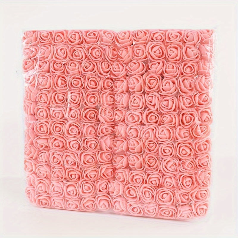 144 Mini Foam Rose sun'iy gullar, to'y bezatish uchun, DIY hunarmandchiligi uchun paket