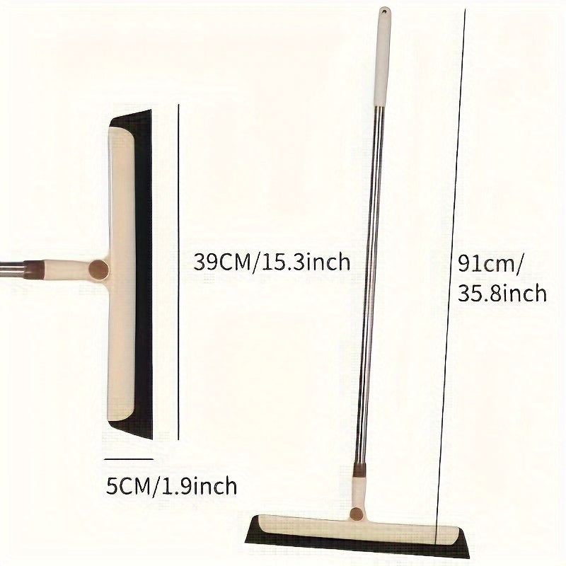 Stainless Steel 3-in-1 Squeegee for Floors Windows Dust Pet Hair Cleaning