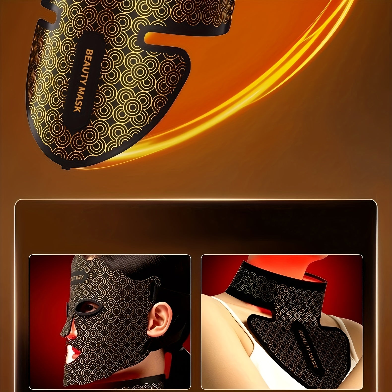 Máscara de silicona LED para rostro y cuello con batería recargable dispositivo de belleza multicolor