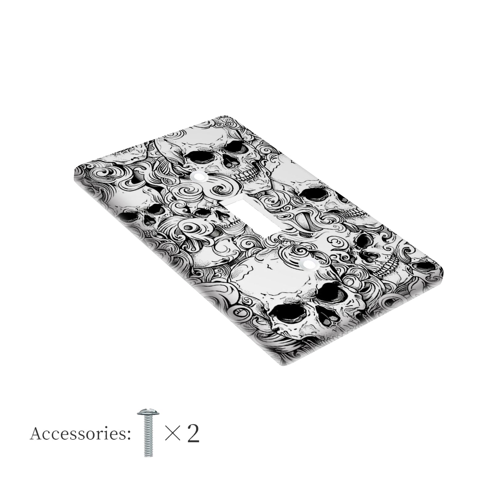Skull Design Wall Plate Cover for Home or Office Easy to Clean No Battery Needed