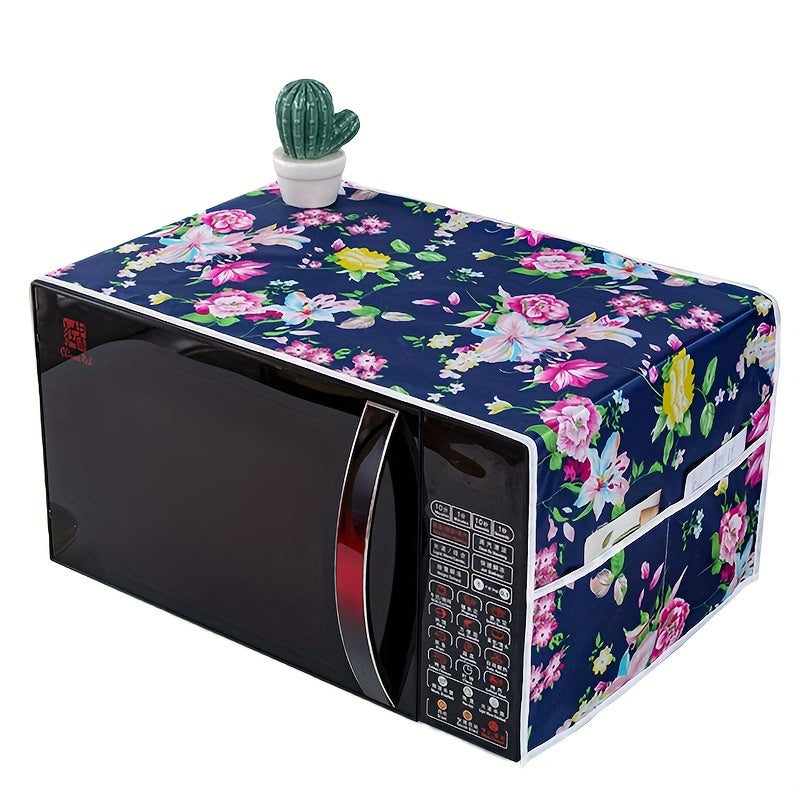 Microwave Cover with Storage Pocket Dustproof Food Cover for Kitchen Appliances