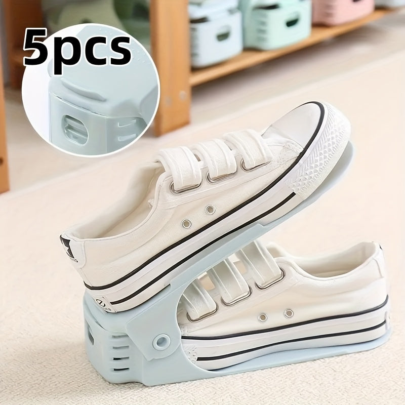 Adjustable Plastic Shoe Rack Space Saving Organizer for Entryway Bedroom Dorm 5 Sizes