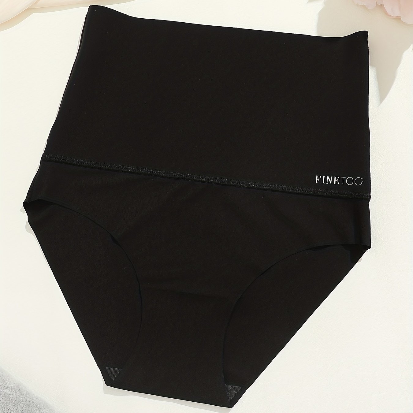 Seamless High-Waisted Bikini Panties for Women Nylon Stretch Comfort Solid