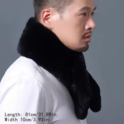 Men's Faux Rabbit Fur Scarf Cozy Soft Neck Warmer Solid Polyester