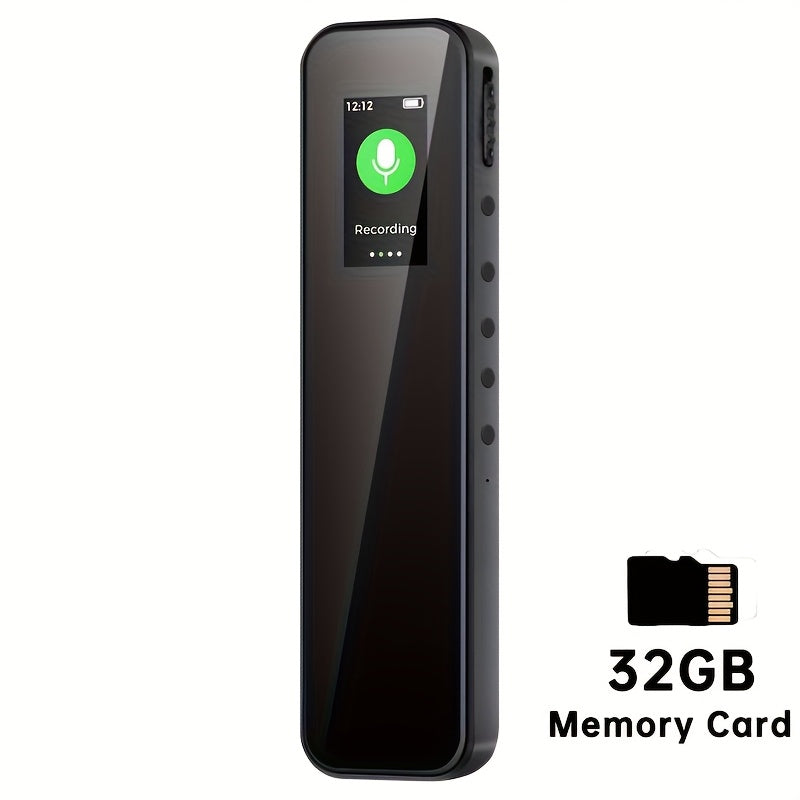 1 dona Raqamli Ovozni Qaytargich 64GB/32GB sig'im bilan, Ovozni Faollashtirish, LCD Displey, SD Kart Qo'llab-quvvatlash, WAV format, USB Zaryadlash, Qayta Zaryadlanadigan Batareya, O'zgaruvchan Tezlik. Uchrashuvlar uchun ideal.