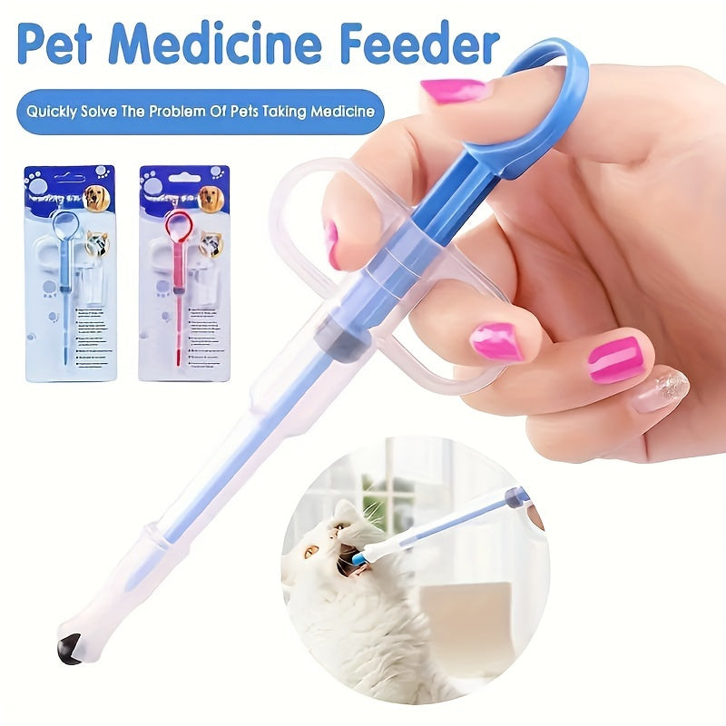 Pet Medicine Feeder for Cats Dual Purpose Soft Tip Pill Shooter Plastic