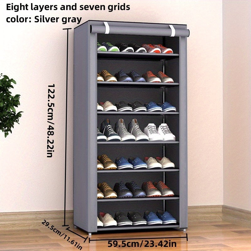 Multi-Layer Metal Shoe Rack, Dustproof, Space Saving Entryway Organization