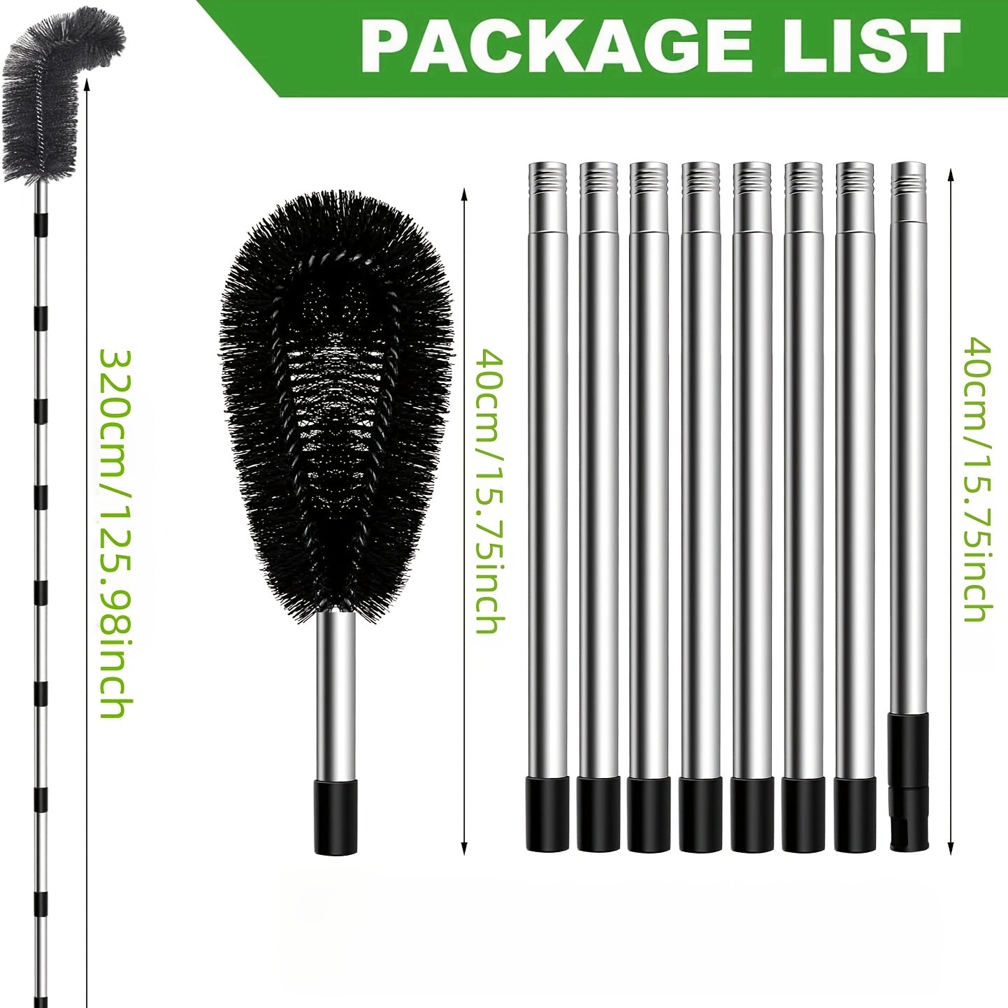 Telescopic Gutter Cleaning Tool 3.2M kengaytiriladigan chiqindilar choʻp toʻplami