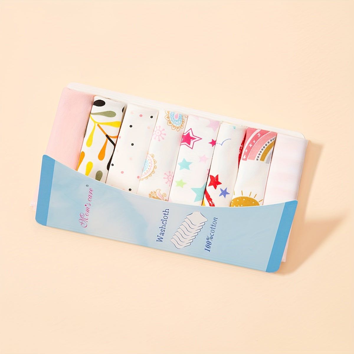 Set of 8 Baby Towels and Washcloths Soft Cotton Baby Bath Cloths and Face Towels for Newborns and Toddlers