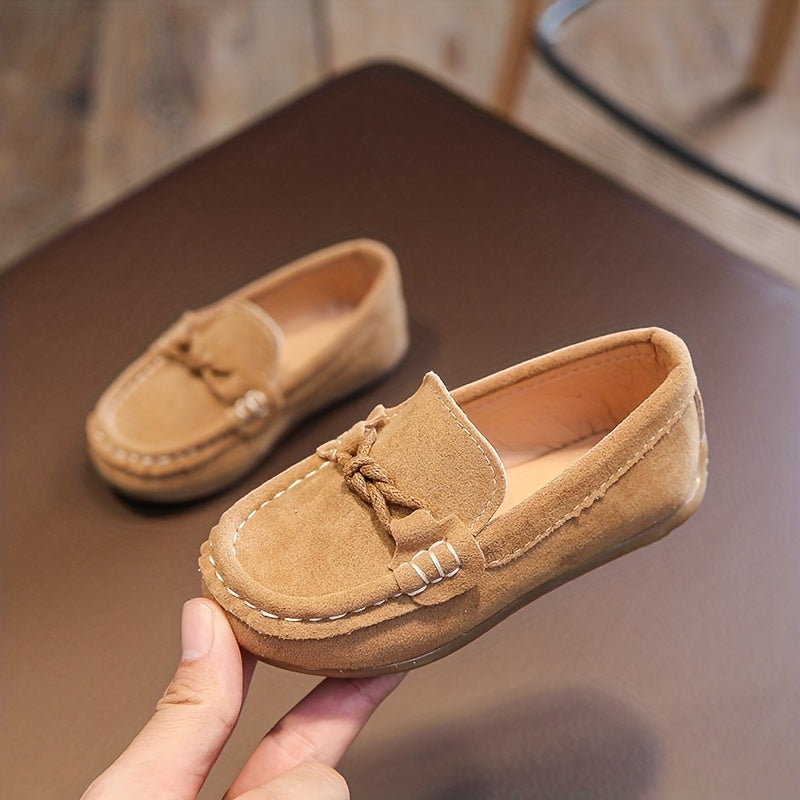 Kids Slip-On Loafers with Soft Fabric Upper Non-Slip Rubber Sole Breathable Lining All-Season