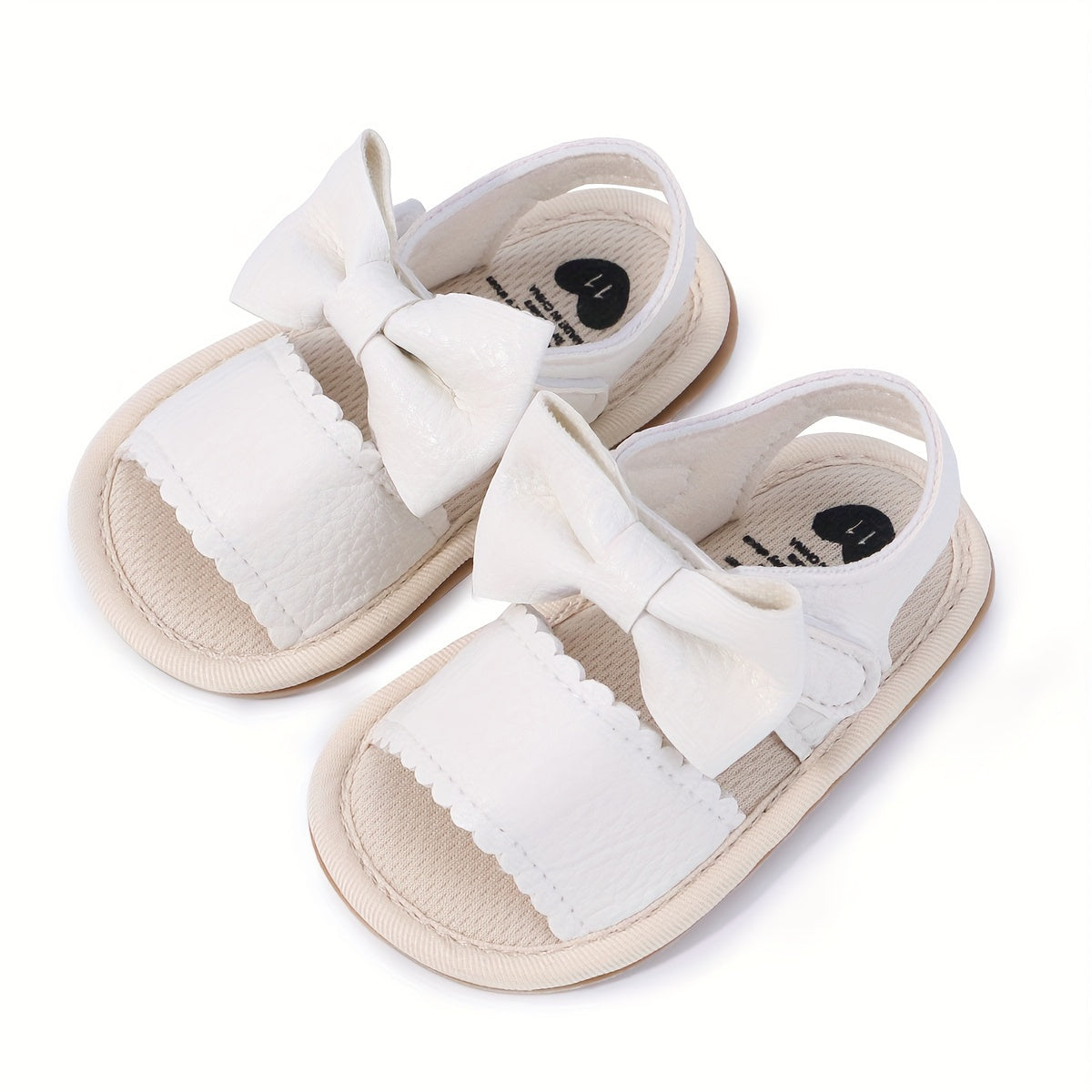 Baby Girl Summer Sandals Open Toe Bowknot Lightweight Breathable Anti-Slip Rubber Sole