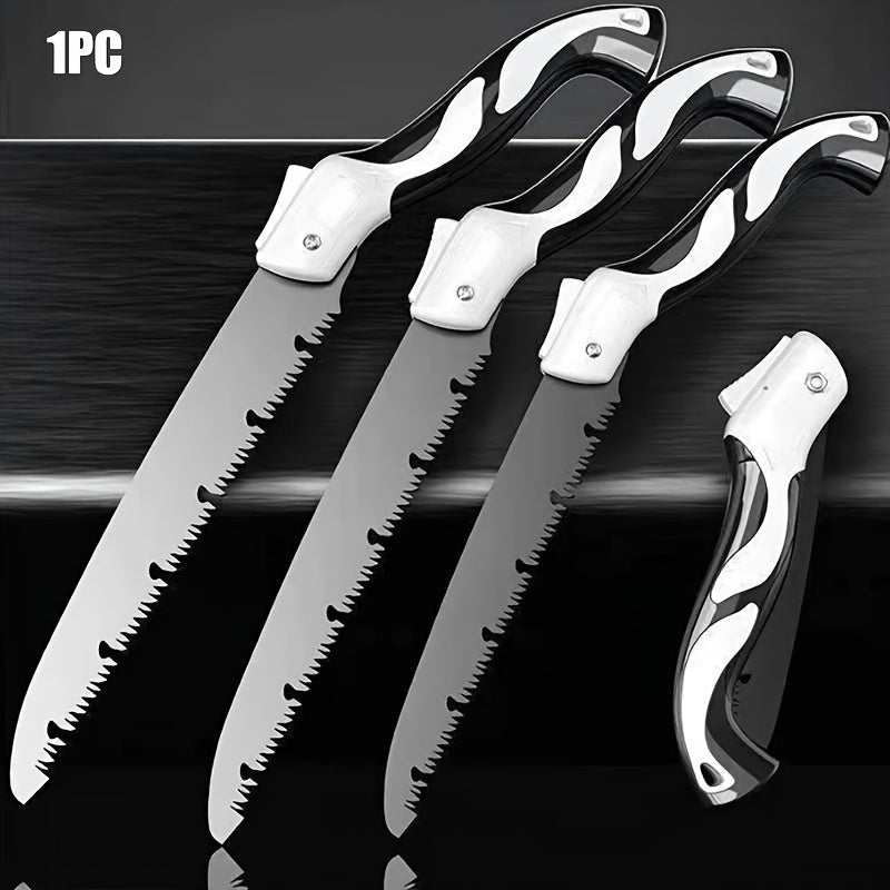 Sierra de mano plegable de acero aleado con empuñadura antideslizante para jardinería, camping y uso doméstico