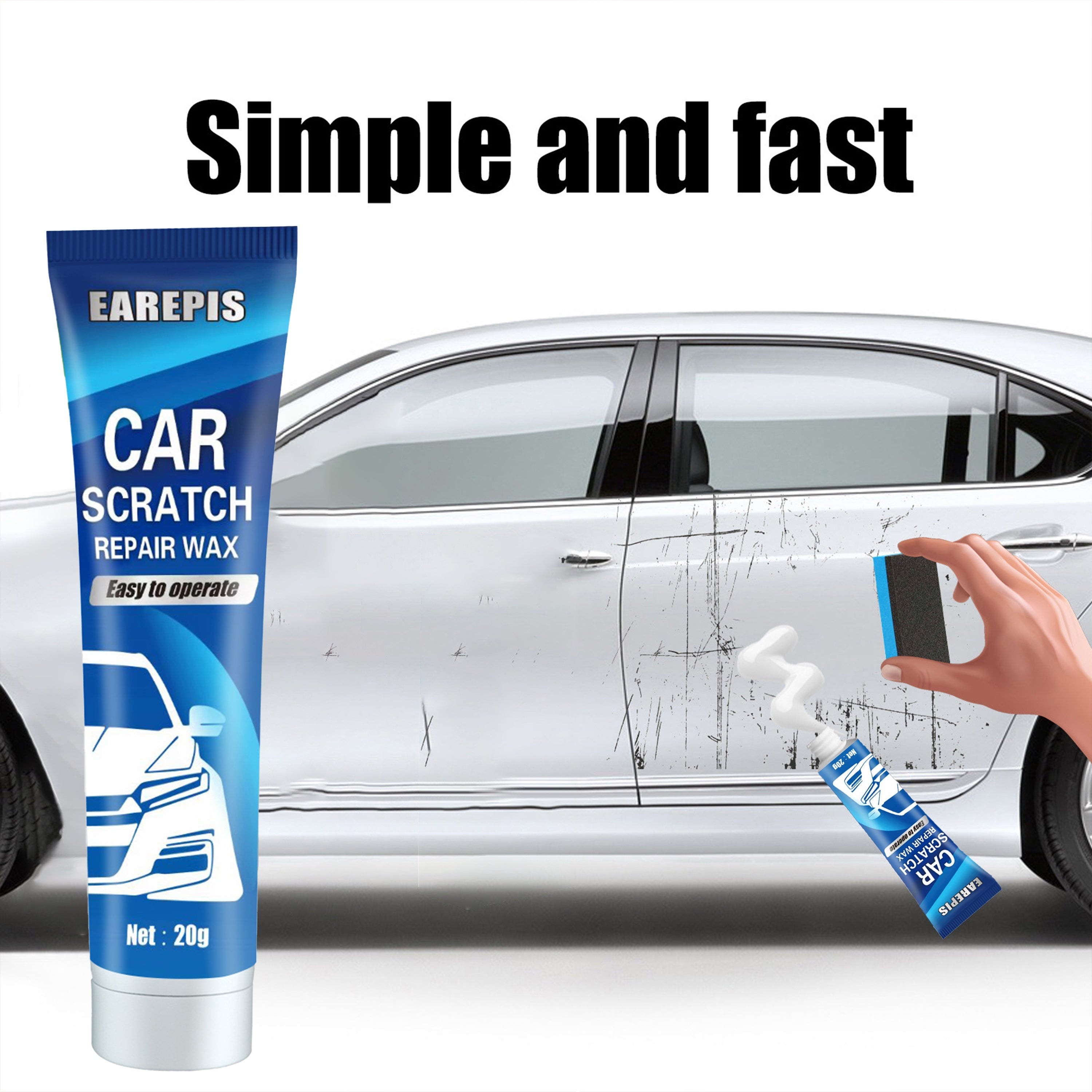 Воск для удаления царапин на автомобиле - быстро восстанавливает блеск для всех цветов краски