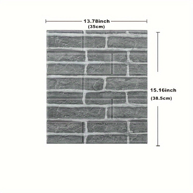 20/40pcs 3D Brick Foam Wall Stickers Waterproof Peel and Stick Tiles for Kitchen Bathroom Living Room Hallway
