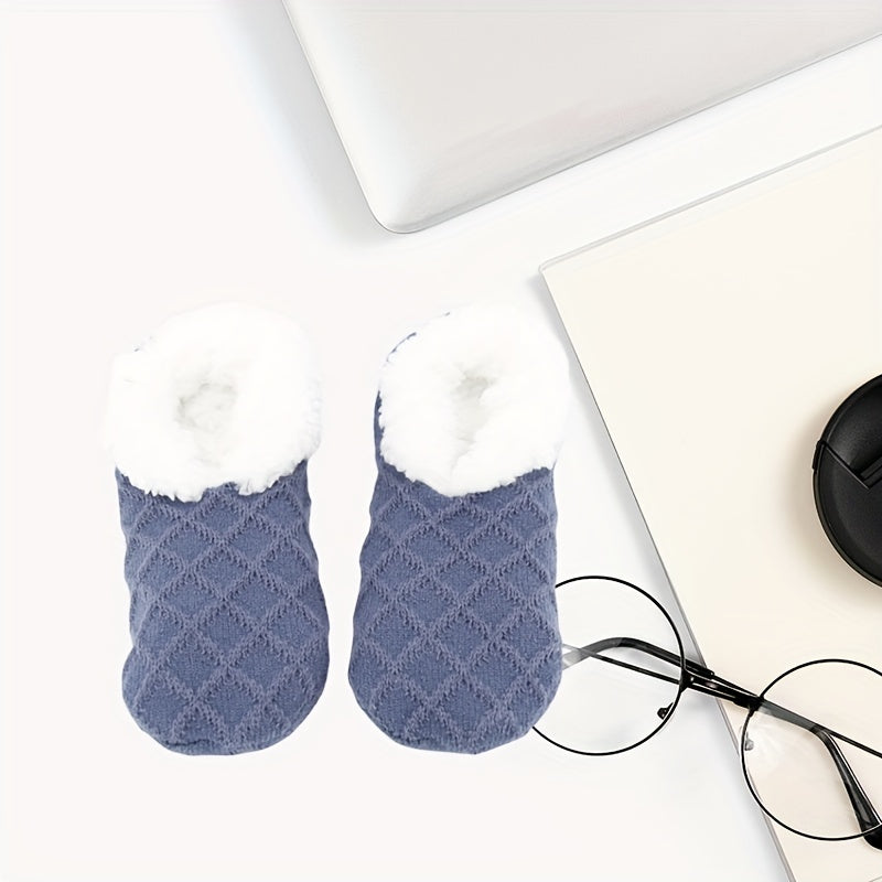 Women's Non-Slip Coral Fleece Floor Socks Plush Knitted Warm Fuzzy Socks for Women