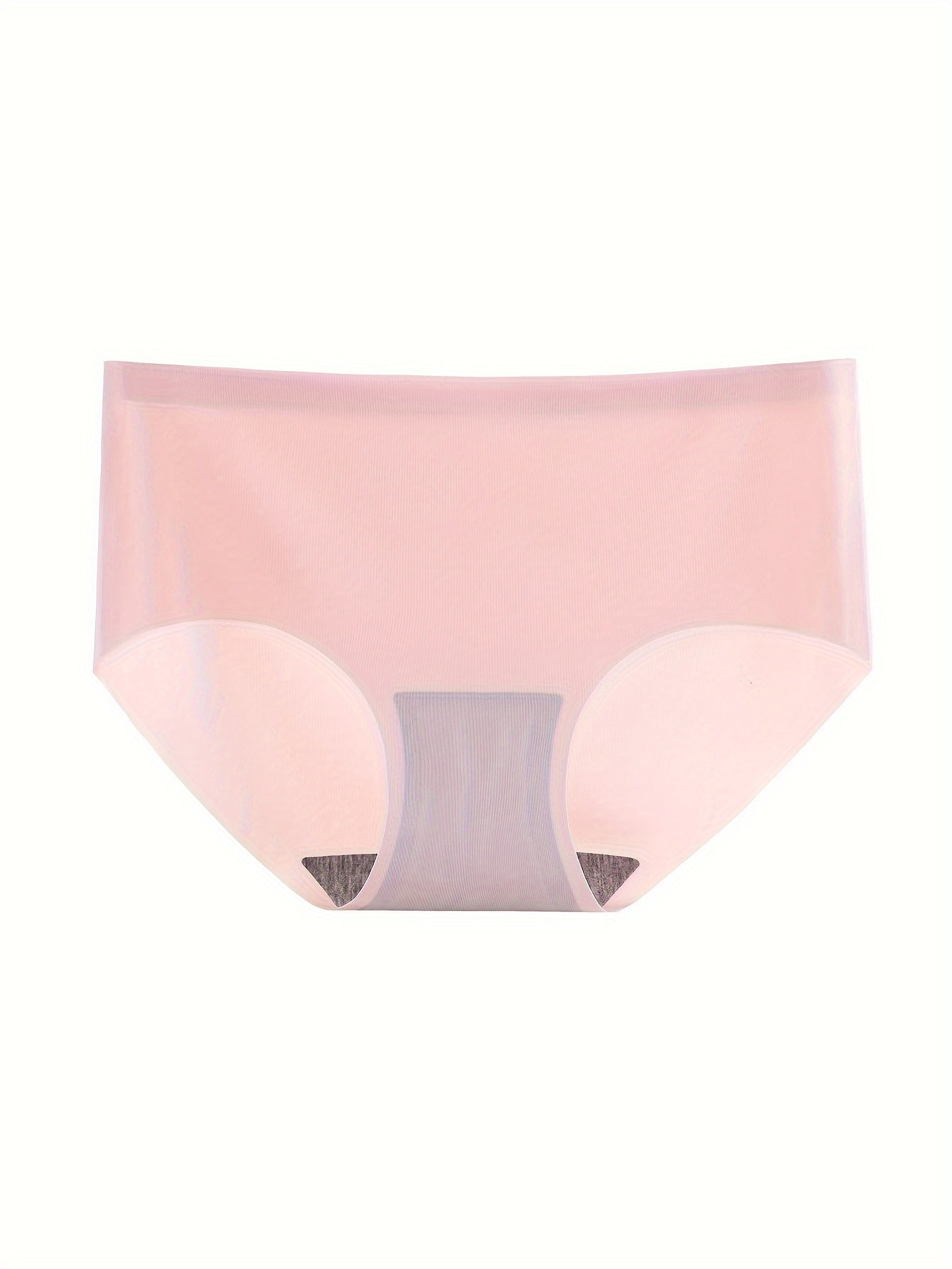 3 Pack Seamless Briefs with Mid-Rise Waist Nylon Spandex Solid Color for Women