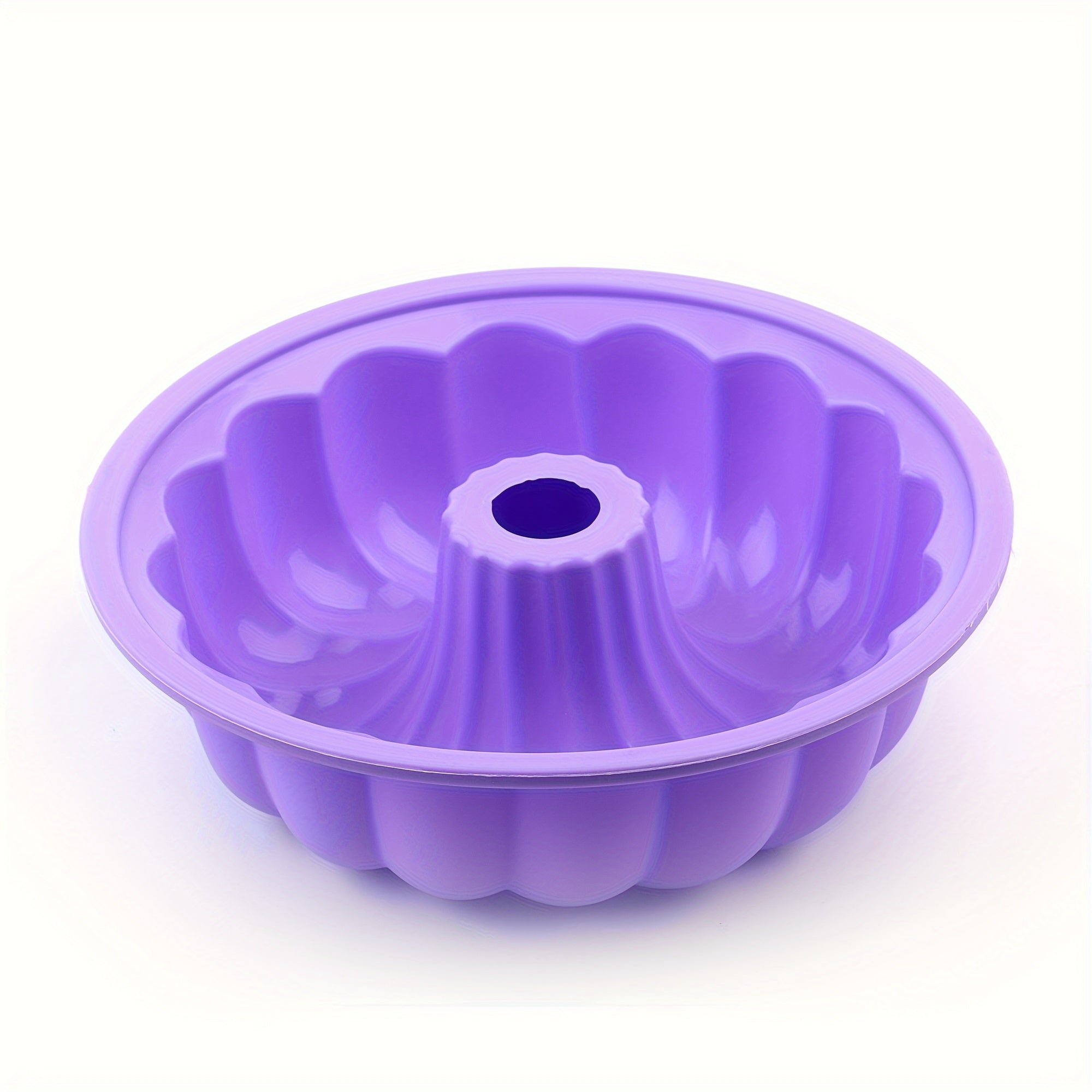 Silicone Bundt Cake Pan 20.32cm Purple Non-Stick Flexible Oven Freezer Safe